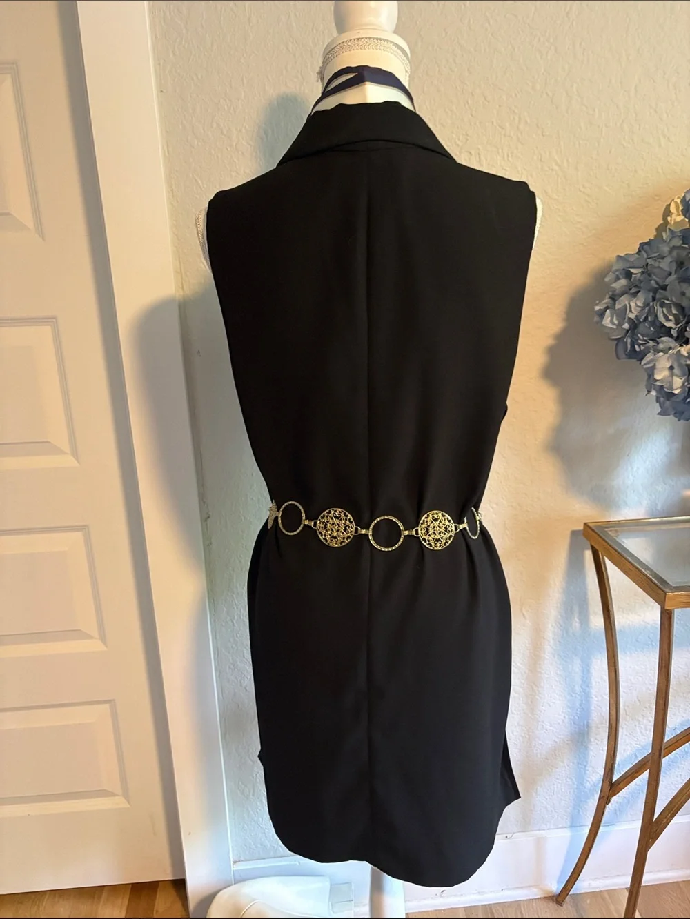 Topshop Sleeveless Black Long Vest. Large
